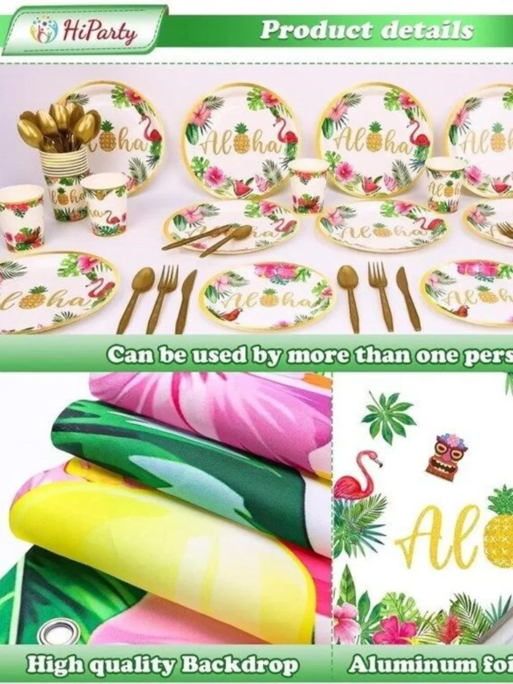 Hawaiian Party Decorations Kit Luau Hawaii 325 pieces Birthday NIB 25 Guest